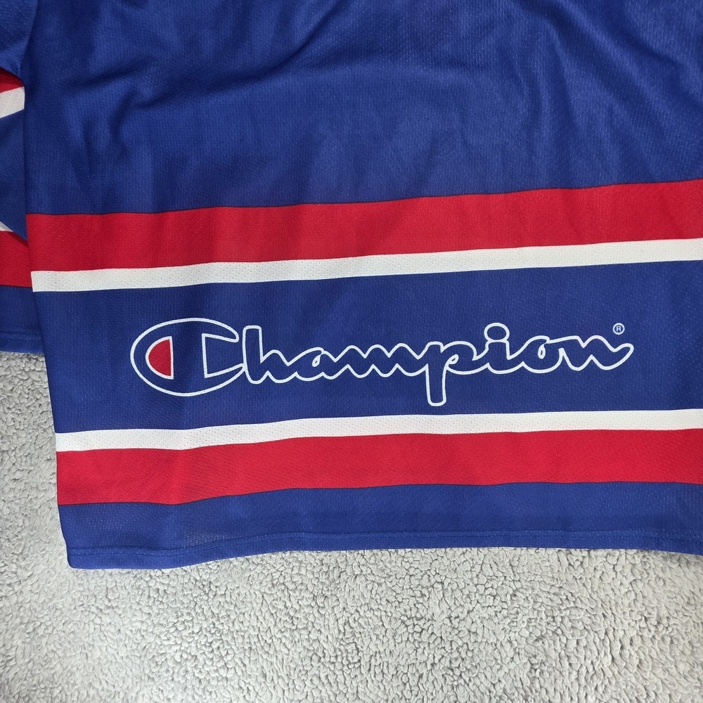 Vintage Champion Big Logo Hockey Jersey 90s Throwback Size Large‎ - Picture 16 of 16